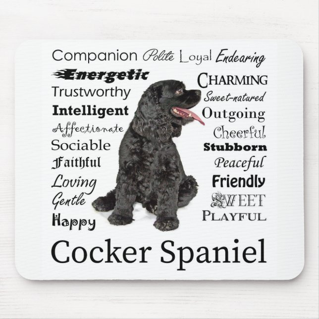 Tapis De Souris Cocker Spaniel Traits Mousepad (Devant)