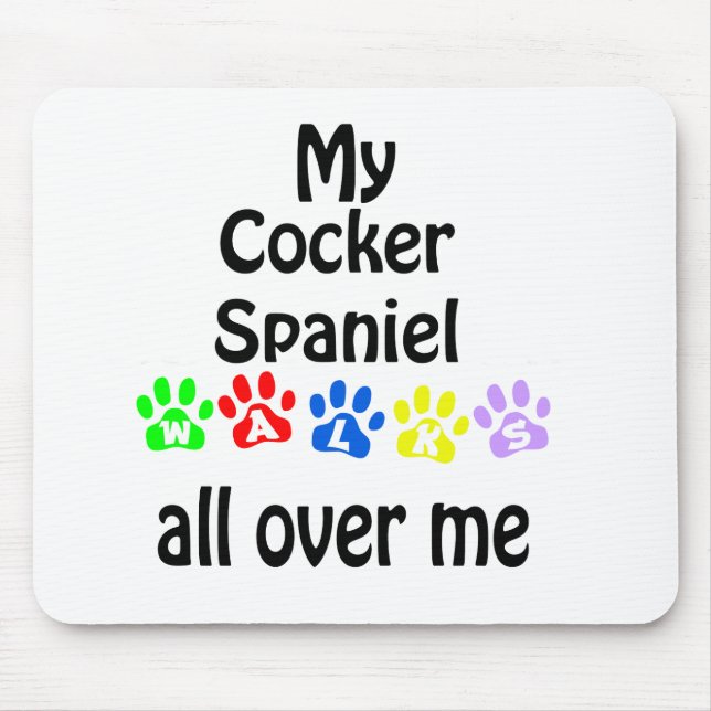 Tapis De Souris Cocker Spaniel Walks Design (Devant)