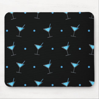 Tapis De Souris Cocktail bleu Martini verre