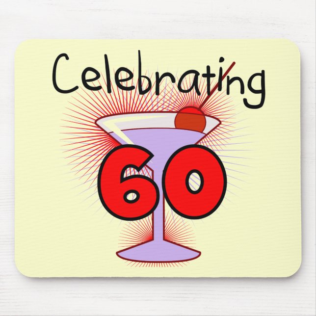 Tapis De Souris Cocktail célébrant 60 T-shirts et cadeaux (Devant)