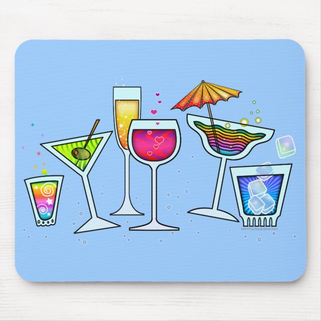 TAPIS DE SOURIS COCKTAIL GLASSES MOUSEPAD (Devant)