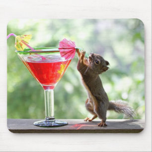 Tapis De Souris Cocktail potable d'écureuil