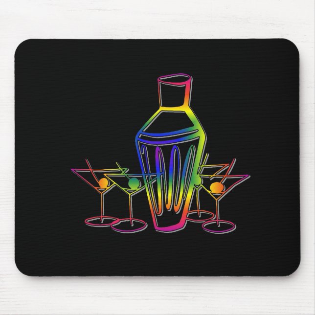 Tapis De Souris Cocktails d'arc-en-ciel (Devant)