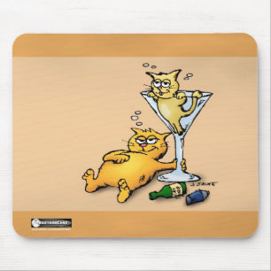 Tapis De Souris Cocktails & Kittens Gold Cartoon Pad