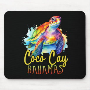 Tapis De Souris Coco Cay Bahamas Colorée Famille de tortues de mer
