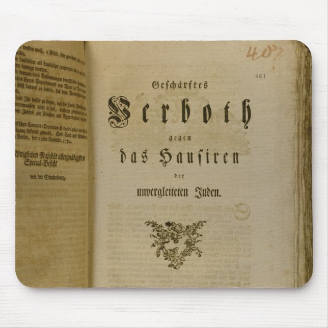 Tapis De Souris Code de procédure à partir de 1776 (Devant)