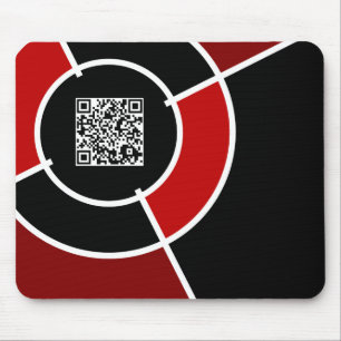 Tapis De Souris code QR de maroon bullseye