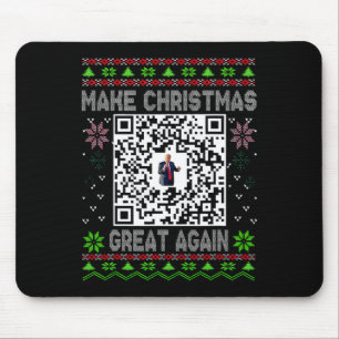 Tapis De Souris Code QR drôle de Noël moche Président Trump Danse