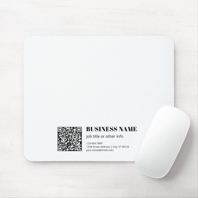 Tapis De Souris Code QR personnalisé & Texte rétro-moderne modifia (Avec souris)
