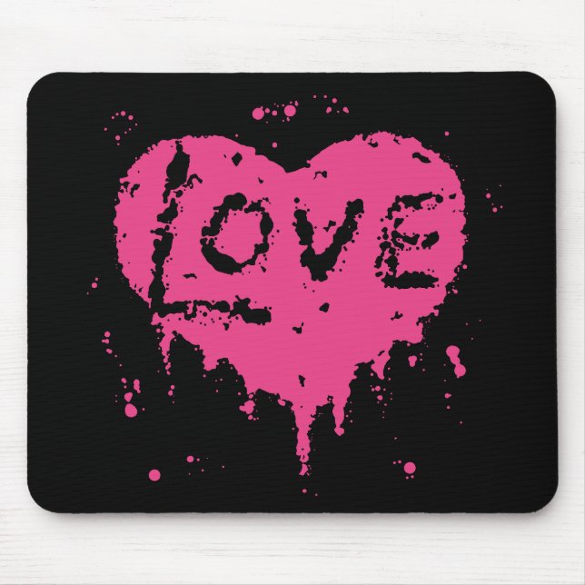 Tapis De Souris Coeur amour punk | Saint Valentin (Devant)