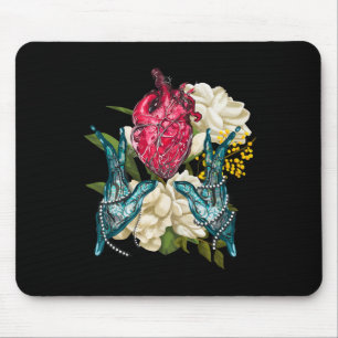 Tapis De Souris Coeur Anatomique Et Fleurs Docteur Valentine