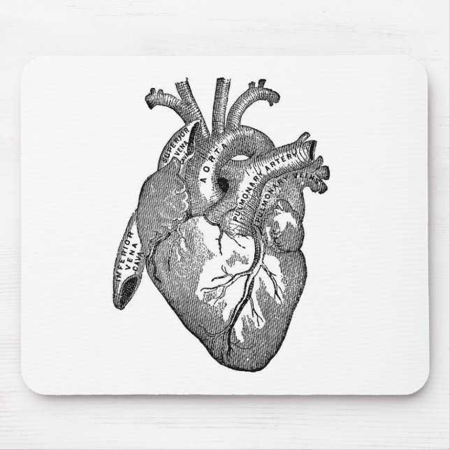 Tapis De Souris Coeur anatomique Vintage (Devant)