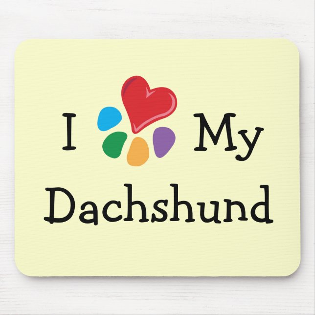 Tapis De Souris Coeur animal de Lover_I mon teckel (Devant)