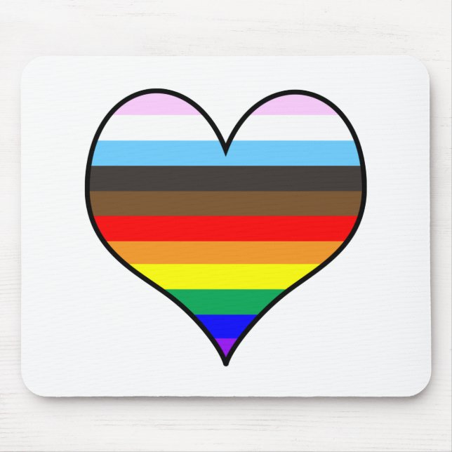 Tapis De Souris Coeur arc-en-ciel (Devant)