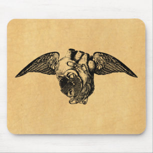 Tapis De Souris Coeur avec verrous et ailes