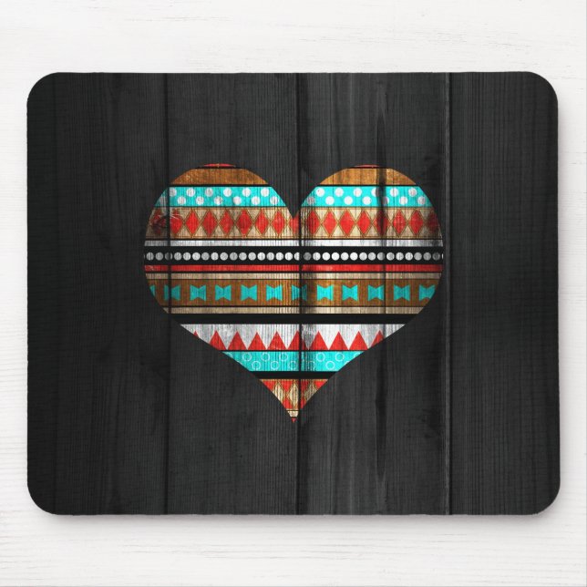Tapis De Souris Coeur aztèque (Devant)