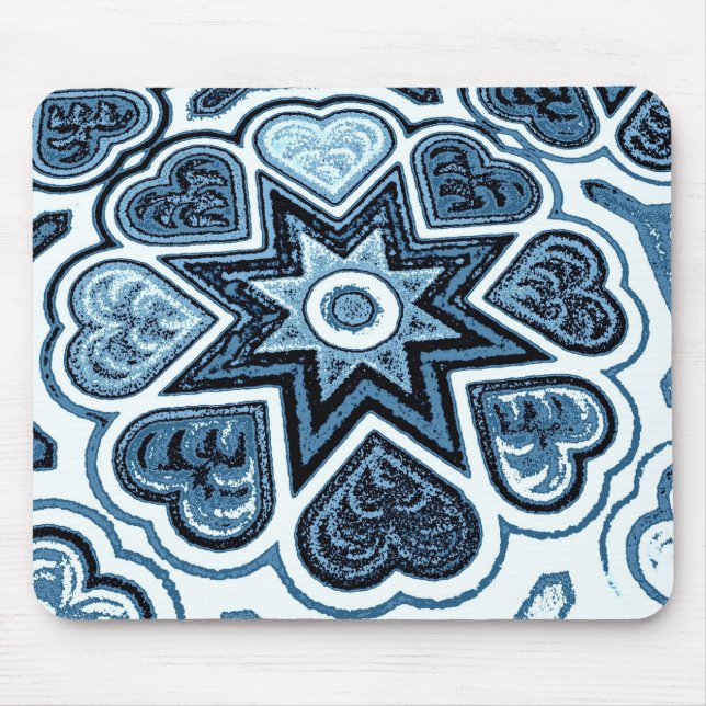 Tapis de souris Cœur Bleu de Delft (Devant)