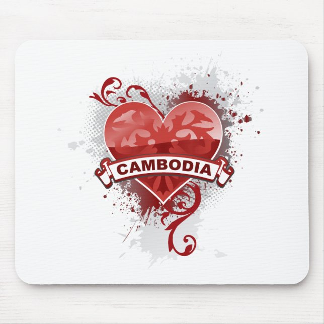 Tapis De Souris Coeur Cambodge (Devant)