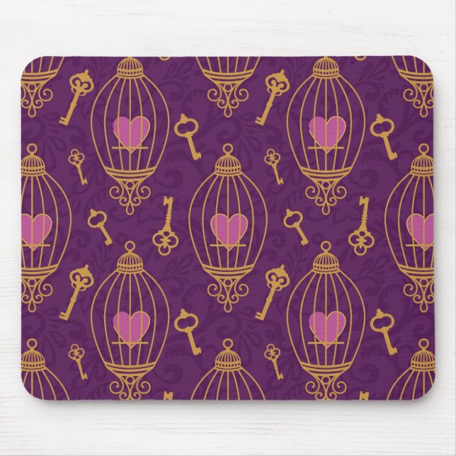Tapis De Souris Coeur-clé-motif (Devant)