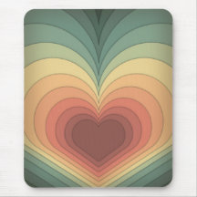 Coeur coloré rétro Funky Mousepad