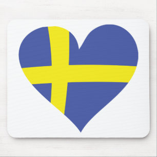 Tapis De Souris coeur d'amour de la suède - drapeau de la suède