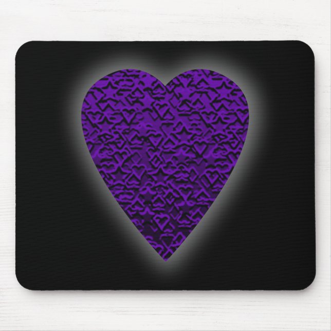 Tapis De Souris Coeur dans des couleurs pourpres. Conception (Devant)