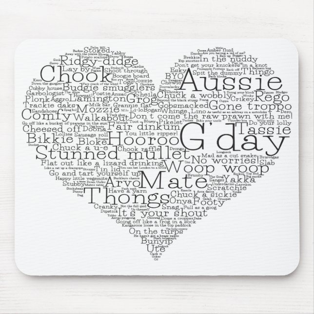 Tapis De Souris Coeur d'argot australien (Devant)