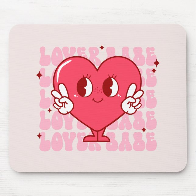 Tapis De Souris Coeur de bébé mignon (Devant)