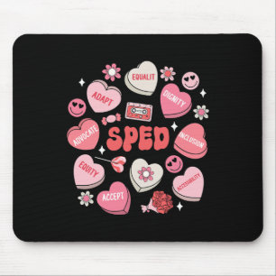 Tapis De Souris Cœur de bonbon rétro Professeur d'éducation spécia