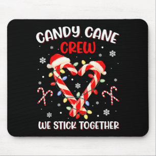 Tapis De Souris Cœur de canne à sucre de Noël Famille de vacances