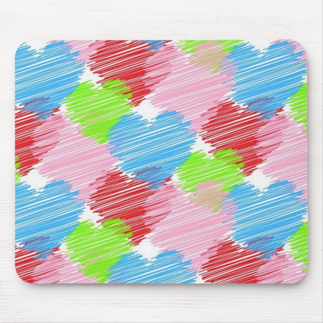 Tapis De Souris coeur de gribouillis (Devant)