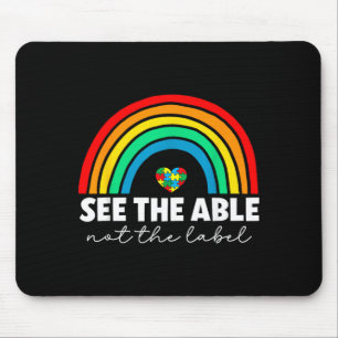 Tapis De Souris Cœur de puzzle arc-en-ciel Voir les capacités, pas