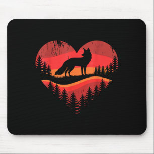 Tapis De Souris Cœur de renard Saint-Valentin Animal Renard Amoure