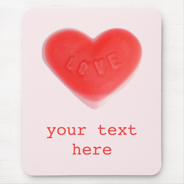 Tapis De Souris Coeur doux Pink 'Your Text' mousepad (Devant)