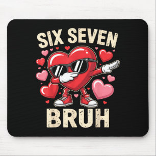 Tapis De Souris Cœur drôle de Dabbing 67 Bruh Six Sept Mème Valent