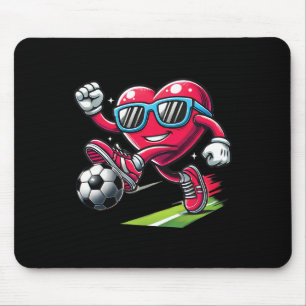 Tapis De Souris Cœur drôle jouant au football amateurs garçons enf