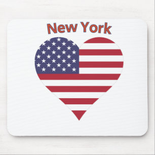 Tapis De Souris Coeur du drapeau américain de New York