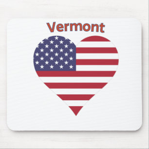 Tapis De Souris Coeur du drapeau américain du Vermont