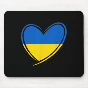 Tapis De Souris Coeur d'Ukraine Drapeau ukrainien Patriotique Homm