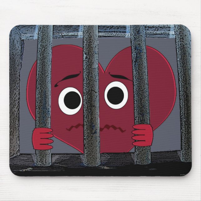 Tapis De Souris Coeur emprisonné Mousepad (Devant)