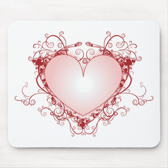 Tapis De Souris Coeur en filigrane (Devant)