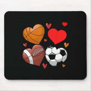 Tapis De Souris Cœur Footbyll Bysketbyll Sports de la Saint-Valent