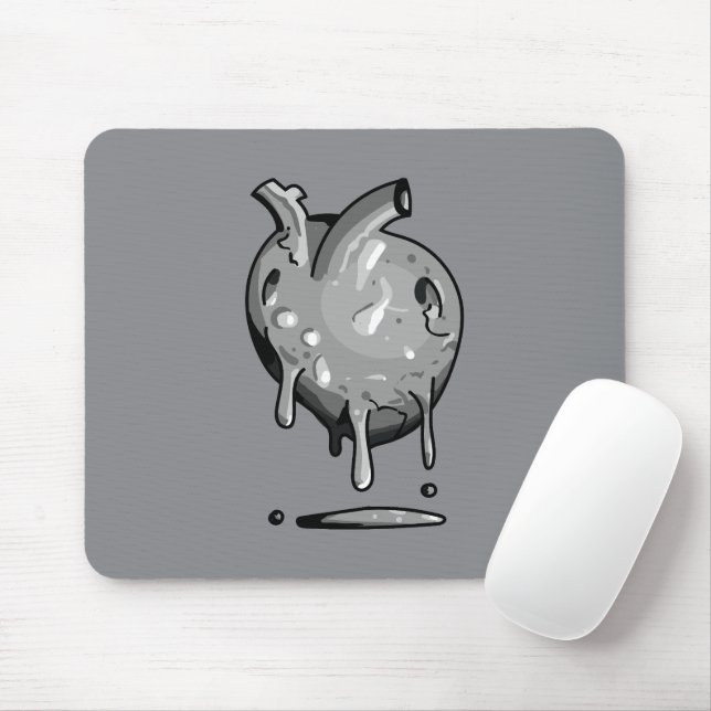 Tapis De Souris cœur gris (Avec souris)