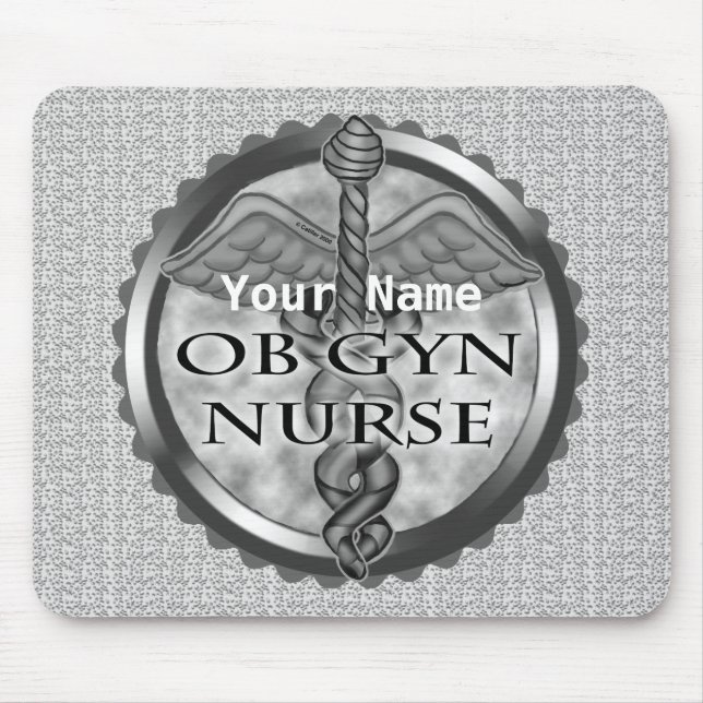 Tapis De Souris Coeur gris ObGyn Nurse (Devant)