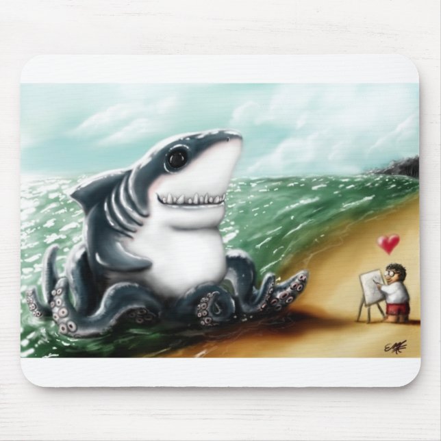 Tapis De Souris Coeur I vous Sharktopus (Devant)