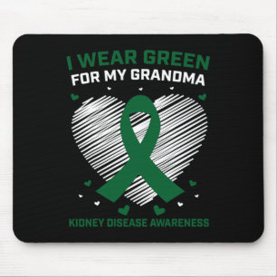 Tapis De Souris Coeur Je Porte Le Vert Pour Ma Grand-Mère Maladie 