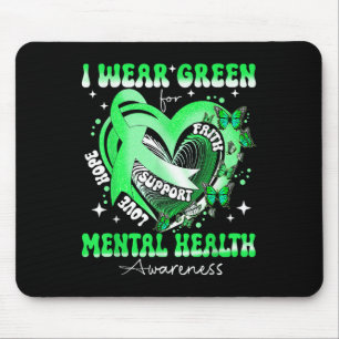 Tapis De Souris Coeur Je Porte Vert Pour La Sensibilisation À La S