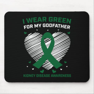 Tapis De Souris Coeur Je Porte Vert Pour Mon Parrain Maladie Du Re