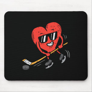 Tapis De Souris Coeur Jeu de hockey sur glace Valentines Jour Amou
