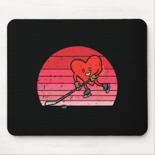 Tapis De Souris Coeur Jouer Hockey sur glace Sport Hommes Femmes V